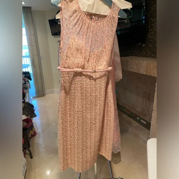 Pink/coral dress jacket set for spring - Picture 2 of 4